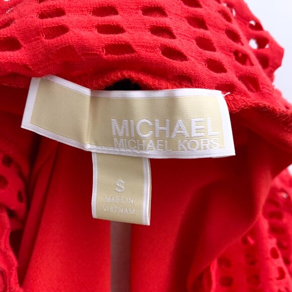 Michael Kors Red Mesh Shift Dress Size Small - Picture 7 of 7